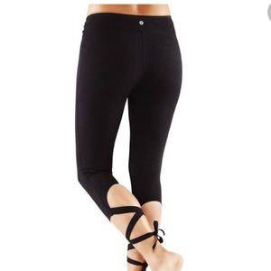 Manduka S flux black leggings with ties